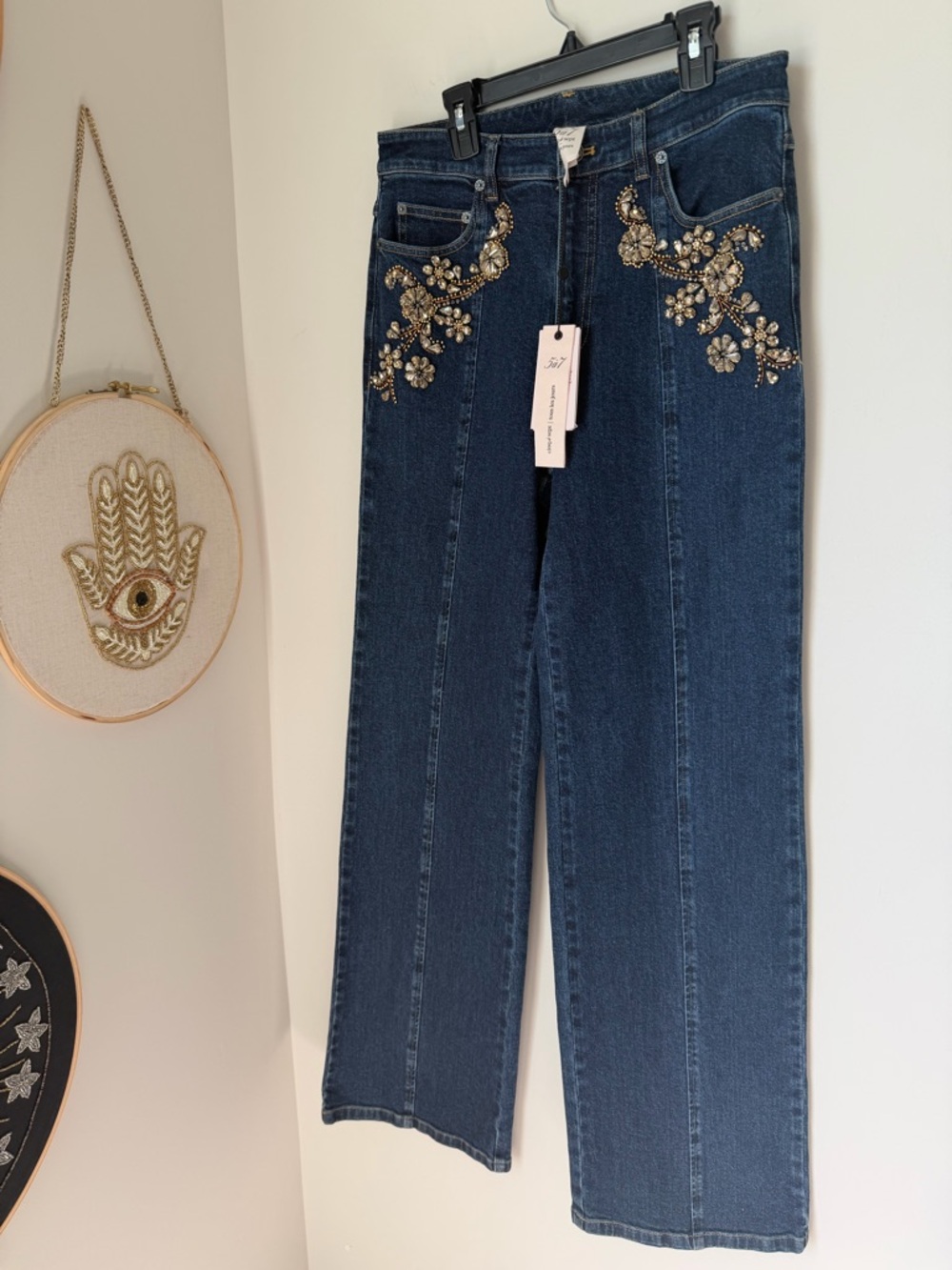 Cinq a sept crystal Embellished Denim Jeans